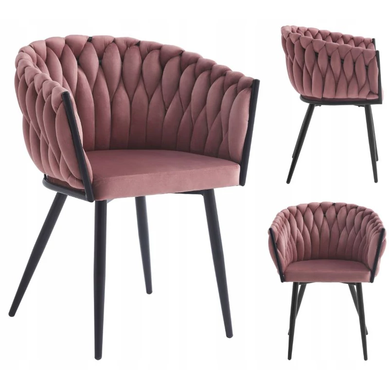 Dubai design velvet étkezőszék - piszkosrózsaszín