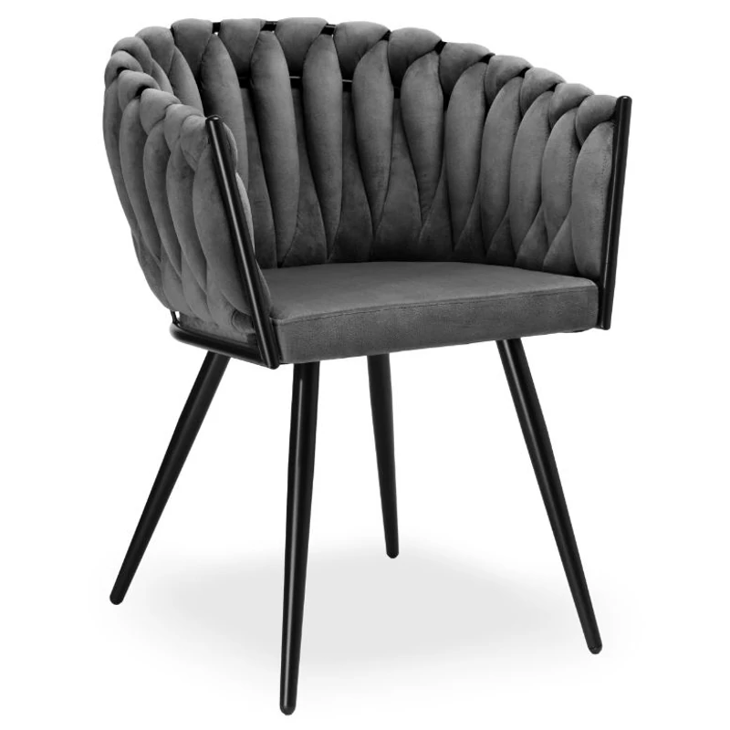 Dubai design velvet étkezőszék - sötétszürke