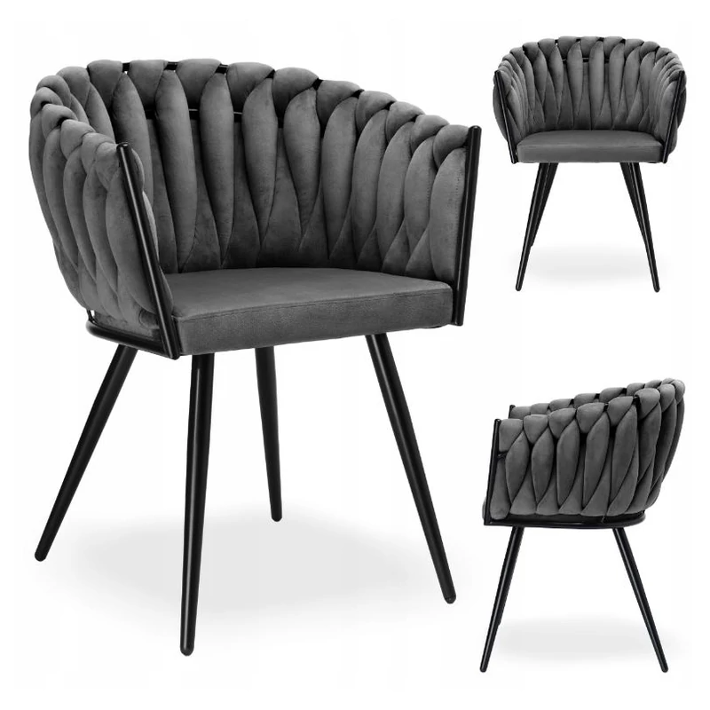 Dubai design velvet étkezőszék - sötétszürke