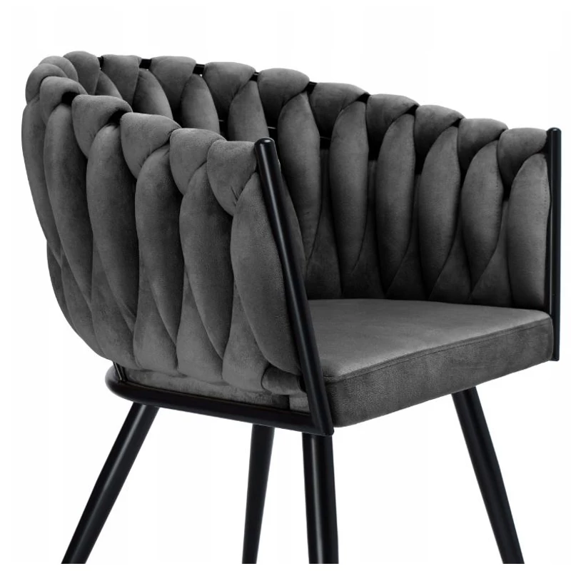 Dubai design velvet étkezőszék - sötétszürke
