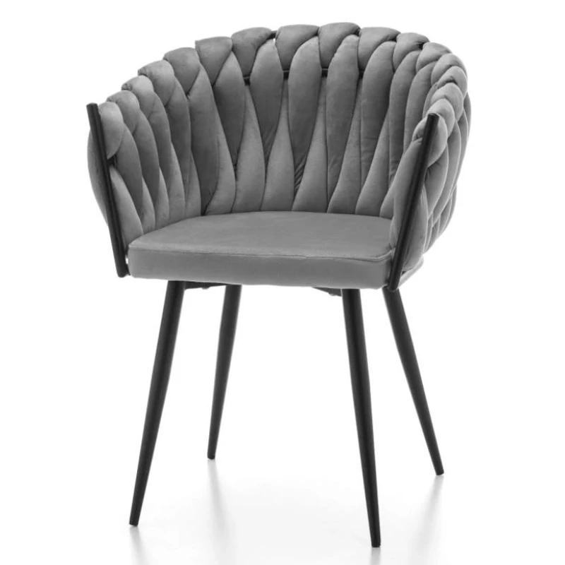Dubai design velvet étkezőszék - világosszürke