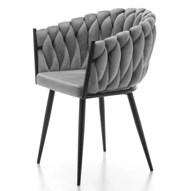 Dubai design velvet étkezőszék - világosszürke