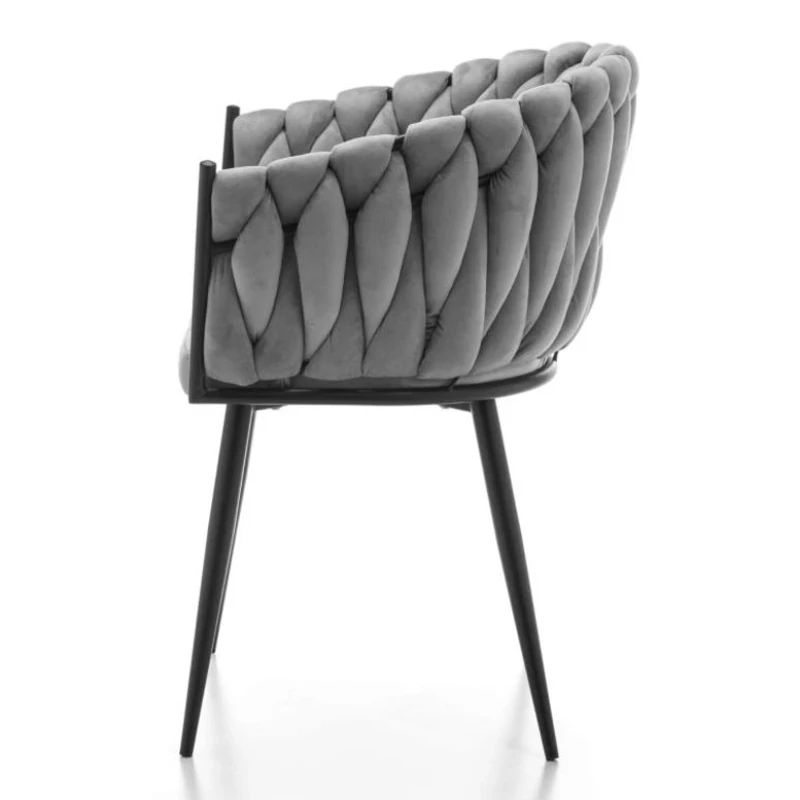 Dubai design velvet étkezőszék - világosszürke