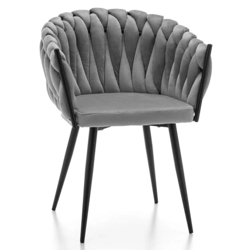 Dubai design velvet étkezőszék - világosszürke