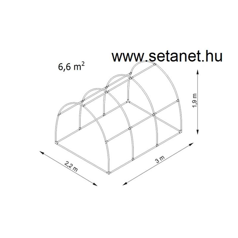 Fóliasátor 3x2,2 - 6,6m 2