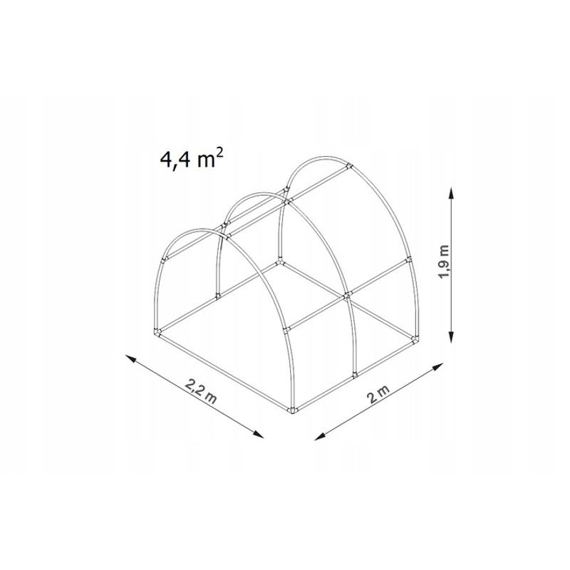 Fóliasátor 2x2,2 LEM  4,4 m2