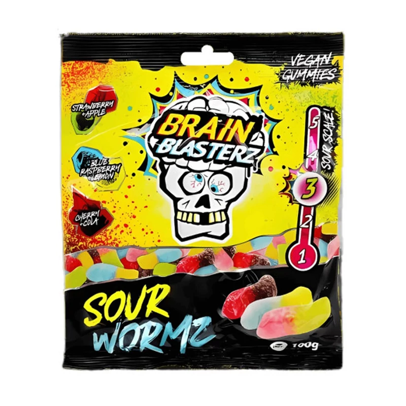 BrainBlasterz Sour Wormz savanyú gumicukor 100g