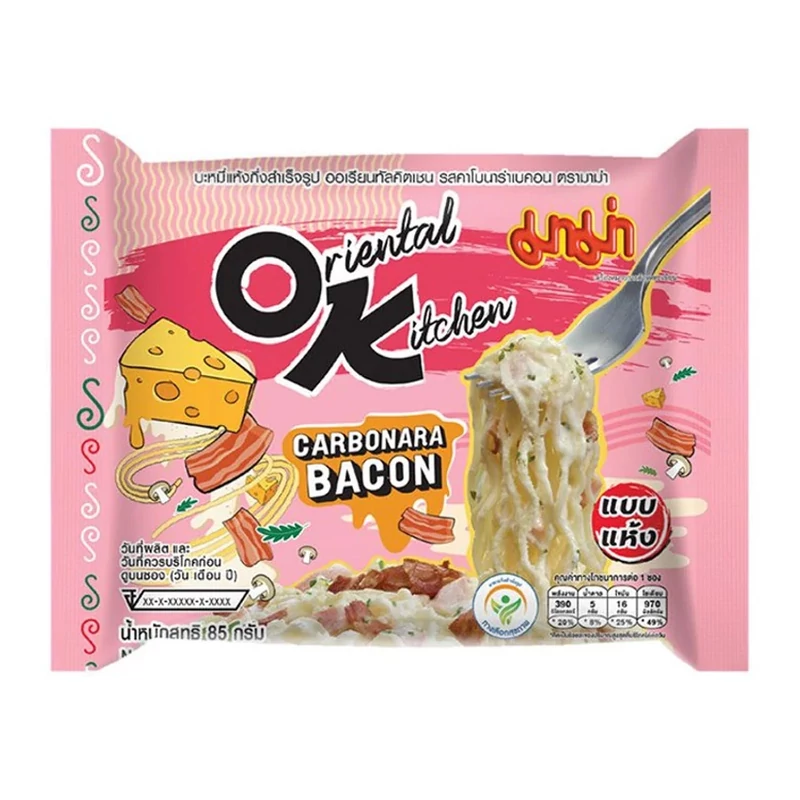 Mama Oriental Kitchen carbonara és bacon ízesítésű tészta 85 g