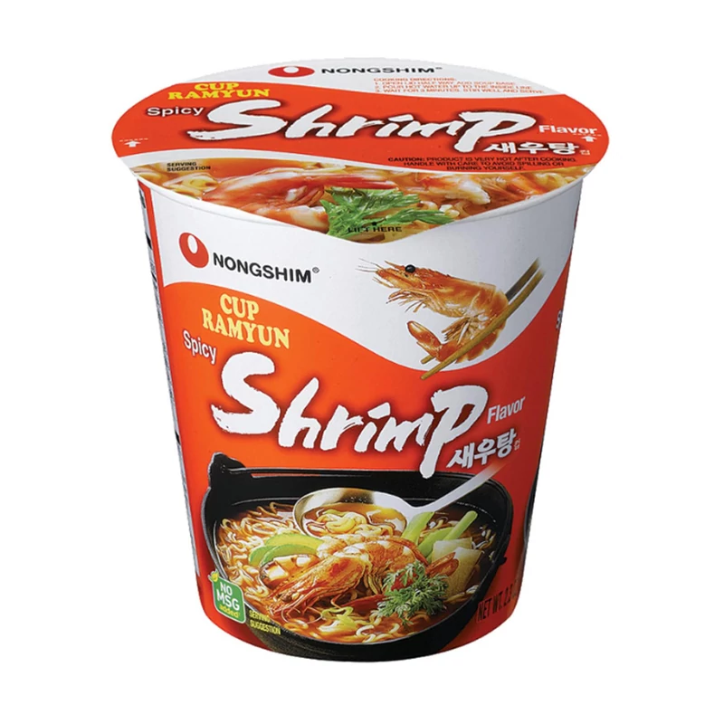 5 db Nongshim cup spicy shrimp tészta 67g