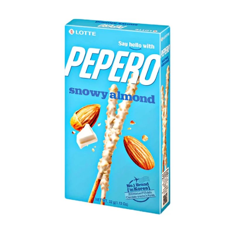 Pepero fehér csokoládé és mandula ízű ropi