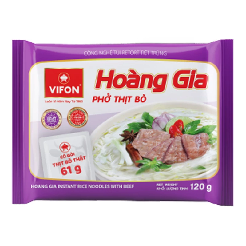18 db Vifon Hoang Gia instant rizstészta marhával 120g