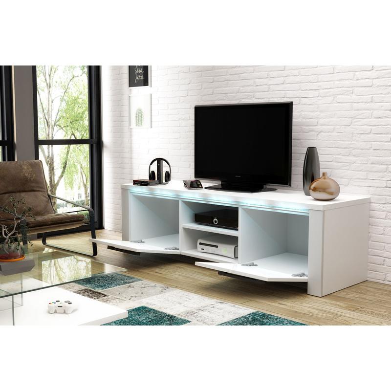 MANHATTAN TV-állvány 140cm  Fekete Magasfényű